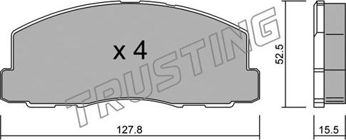 Trusting 116.0 - Brake Pad Set, disc brake autospares.lv