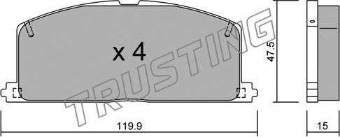 Trusting 110.0 - Brake Pad Set, disc brake autospares.lv