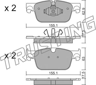 Trusting 1119.0 - Brake Pad Set, disc brake autospares.lv