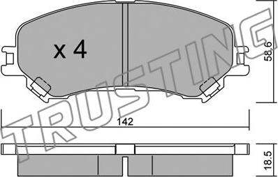 Trusting 1111.0 - Brake Pad Set, disc brake autospares.lv