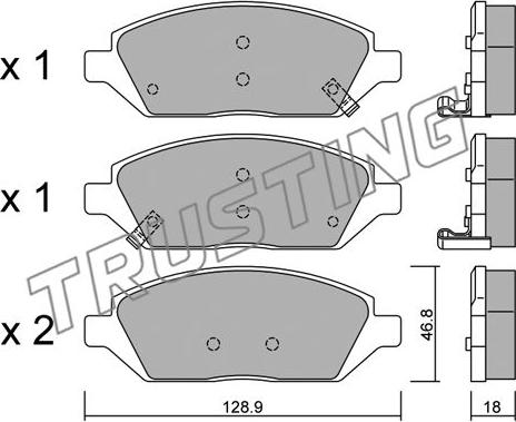 Trusting 1113.0 - Brake Pad Set, disc brake autospares.lv