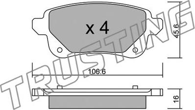 Trusting 1112.0 - Brake Pad Set, disc brake autospares.lv