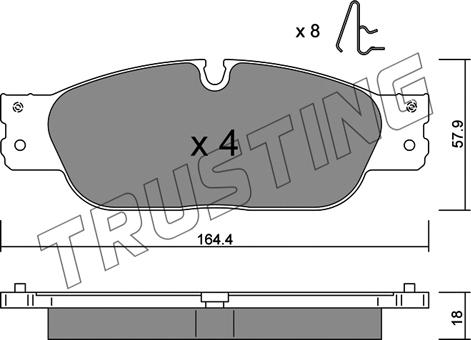 Trusting 1189.0 - Brake Pad Set, disc brake autospares.lv