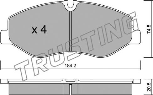 Trusting 1139.0 - Brake Pad Set, disc brake autospares.lv