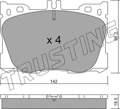 Trusting 1134.0 - Brake Pad Set, disc brake autospares.lv