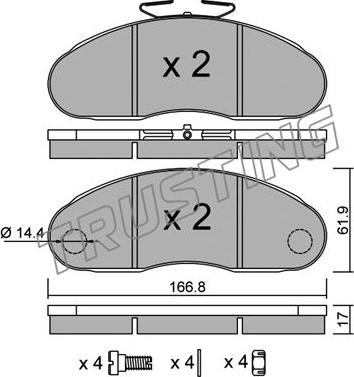 Trusting 113.1 - Brake Pad Set, disc brake autospares.lv