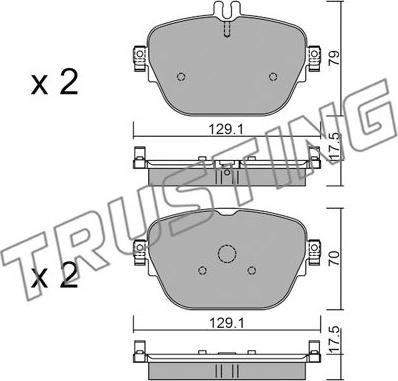 Trusting 1138.0 - Brake Pad Set, disc brake autospares.lv