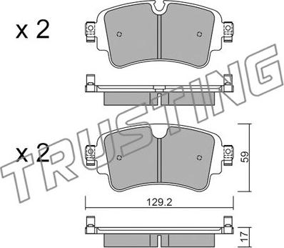 Trusting 1129.0 - Brake Pad Set, disc brake autospares.lv