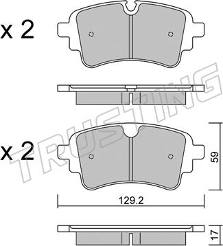 Trusting 1129.1 - Brake Pad Set, disc brake autospares.lv