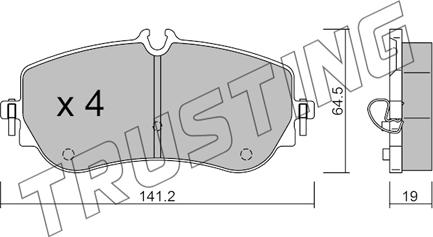 Trusting 1175.0 - Brake Pad Set, disc brake autospares.lv