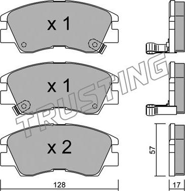 Trusting 117.0 - Brake Pad Set, disc brake autospares.lv