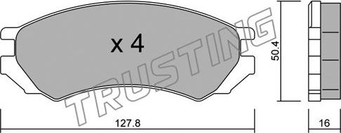 Trusting 184.0 - Brake Pad Set, disc brake autospares.lv