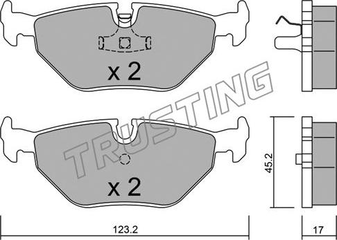 Trusting 185.0 - Brake Pad Set, disc brake autospares.lv
