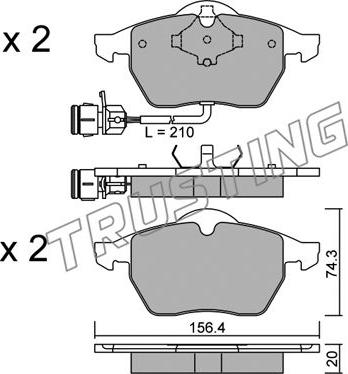 Trusting 188.0 - Brake Pad Set, disc brake autospares.lv