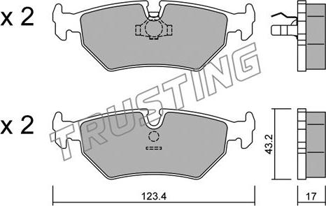 Trusting 182.0 - Brake Pad Set, disc brake autospares.lv