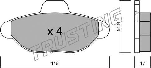 Trusting 139.0 - Brake Pad Set, disc brake autospares.lv