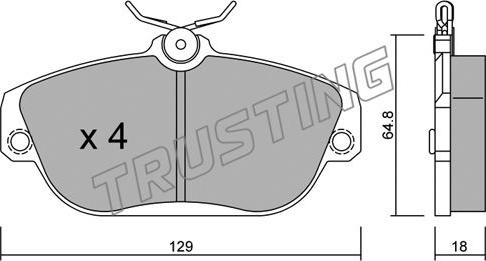 Trusting 134.0 - Brake Pad Set, disc brake autospares.lv