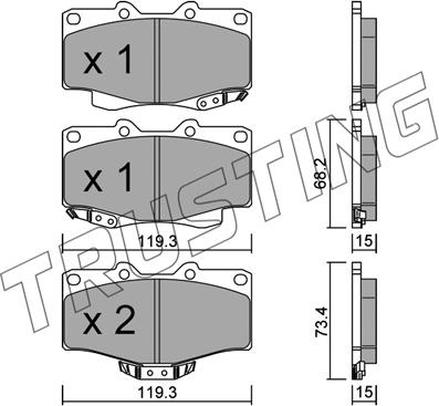 Trusting 131.0 - Brake Pad Set, disc brake autospares.lv