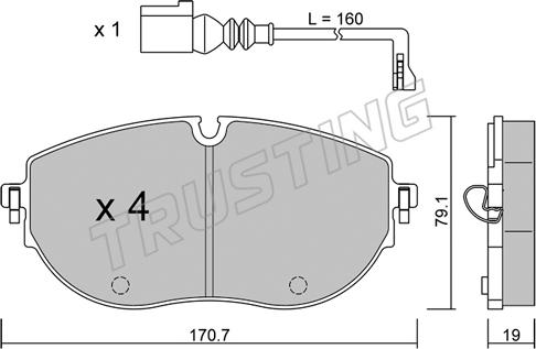 Trusting 1322.0 - Brake Pad Set, disc brake autospares.lv