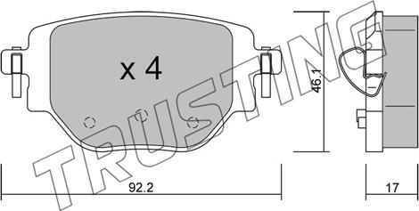 Trusting 1246.0 - Brake Pad Set, disc brake autospares.lv