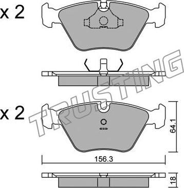 Trusting 124.2 - Brake Pad Set, disc brake autospares.lv