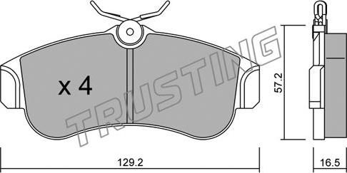 Trusting 125.0 - Brake Pad Set, disc brake autospares.lv