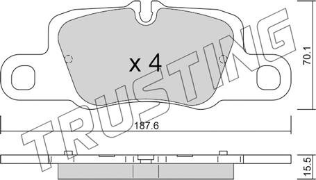 Trusting 1257.0 - Brake Pad Set, disc brake autospares.lv