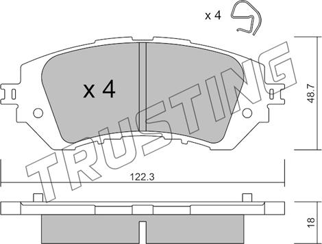 Trusting 1219.0 - Brake Pad Set, disc brake autospares.lv