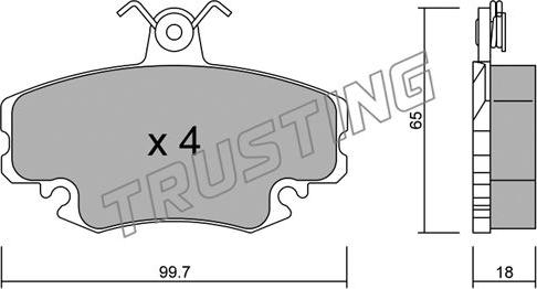 Trusting 122.0 - Brake Pad Set, disc brake autospares.lv