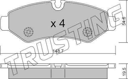 Trusting 1275.0 - Brake Pad Set, disc brake autospares.lv