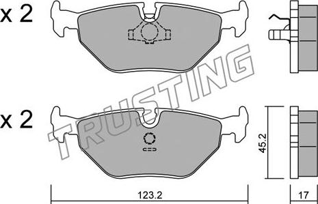 Trusting 127.0 - Brake Pad Set, disc brake autospares.lv