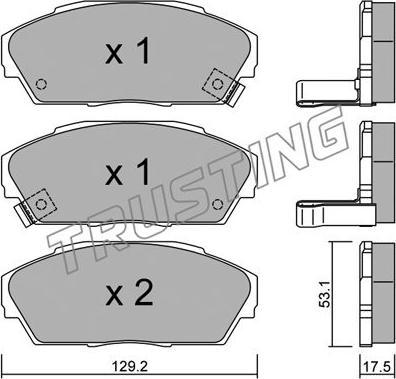 Trusting 174.0 - Brake Pad Set, disc brake autospares.lv