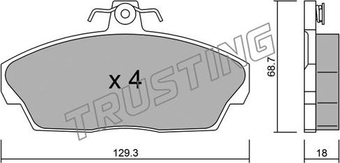 Trusting 177.1 - Brake Pad Set, disc brake autospares.lv