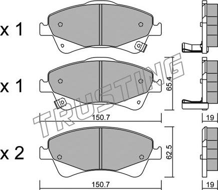 Trusting 895.0 - Brake Pad Set, disc brake autospares.lv