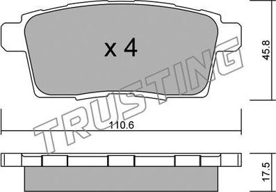 Trusting 890.0 - Brake Pad Set, disc brake autospares.lv