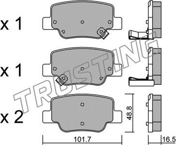 Trusting 897.0 - Brake Pad Set, disc brake autospares.lv