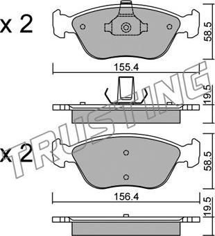 Trusting 849.0 - Brake Pad Set, disc brake autospares.lv