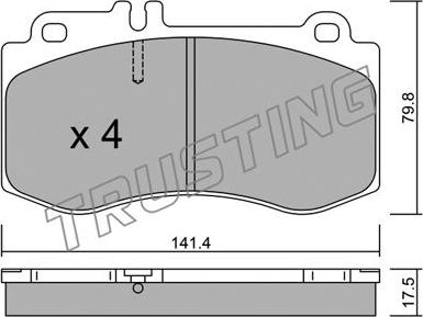 Trusting 844.0 - Brake Pad Set, disc brake autospares.lv