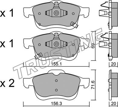 Trusting 840.2 - Brake Pad Set, disc brake autospares.lv