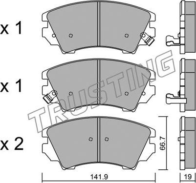 Trusting 859.0 - Brake Pad Set, disc brake autospares.lv