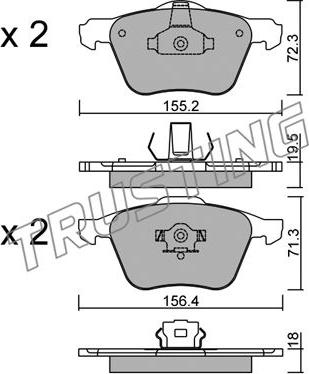 Trusting 850.0 - Brake Pad Set, disc brake autospares.lv