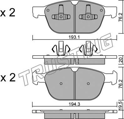 Trusting 851.0 - Brake Pad Set, disc brake autospares.lv