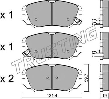 Trusting 858.0 - Brake Pad Set, disc brake autospares.lv