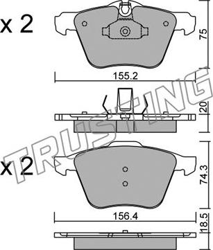 Trusting 852.0 - Brake Pad Set, disc brake autospares.lv