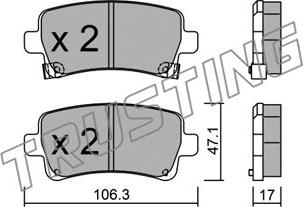 Trusting 861.0 - Brake Pad Set, disc brake autospares.lv