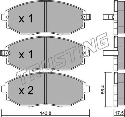 Trusting 862.0 - Brake Pad Set, disc brake autospares.lv