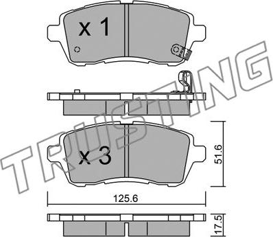 Trusting 809.0 - Brake Pad Set, disc brake autospares.lv