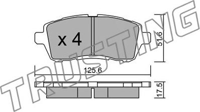 Trusting 809.2 - Brake Pad Set, disc brake autospares.lv