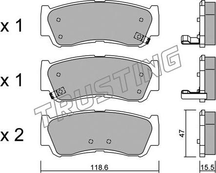 Trusting 804.0 - Brake Pad Set, disc brake autospares.lv