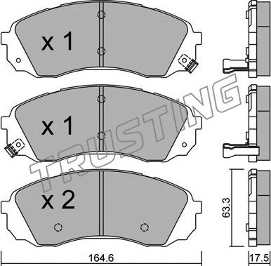 Trusting 801.0 - Brake Pad Set, disc brake autospares.lv